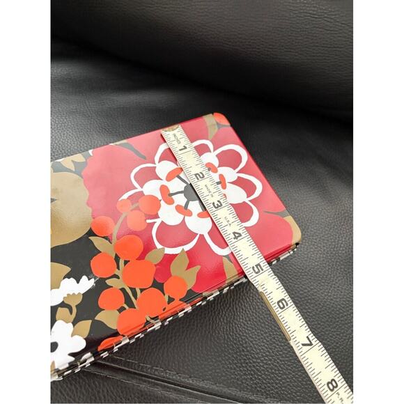 Vera Bradley 2013 Mod Floral Tin Recipe Hinged Box 5x8x3" Houndstooth Interior - Picture 6 of 7